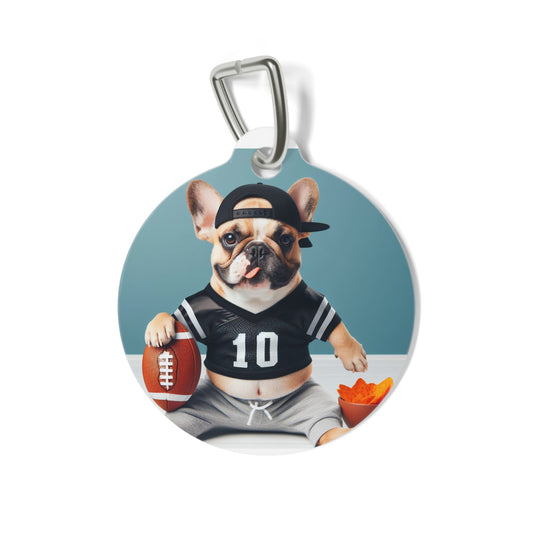 MAGGIE QUEEN French Bulldog Football Game Cute Pet Tag