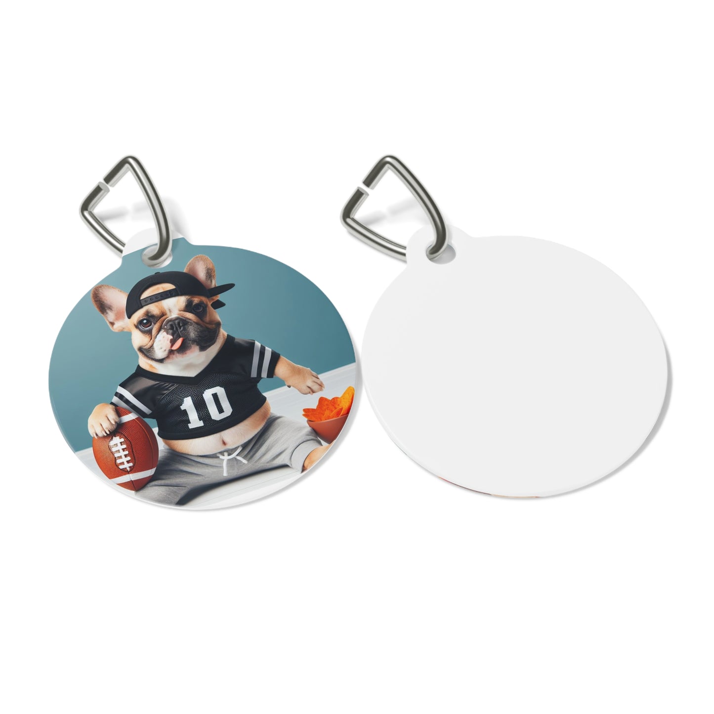 MAGGIE QUEEN French Bulldog Football Game Cute Pet Tag