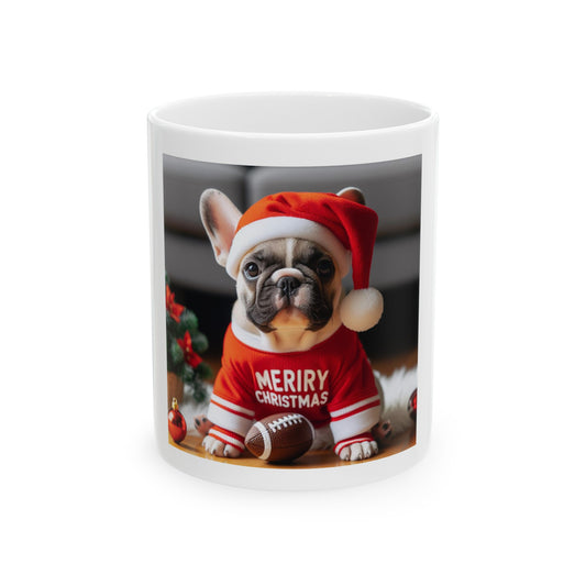 MAGGIE QUEEN French Bulldog Merry Christmjas Cute Ceramic Mug 11oz