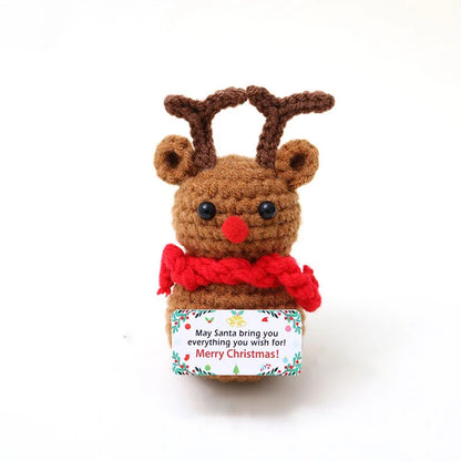 MAGGIE QUEEN Mini Handmade Christmas Tree Crochet Decor Merry Inspirational Cheer up Gifts for Sister Friends Mom Grandma Christmas Gifts