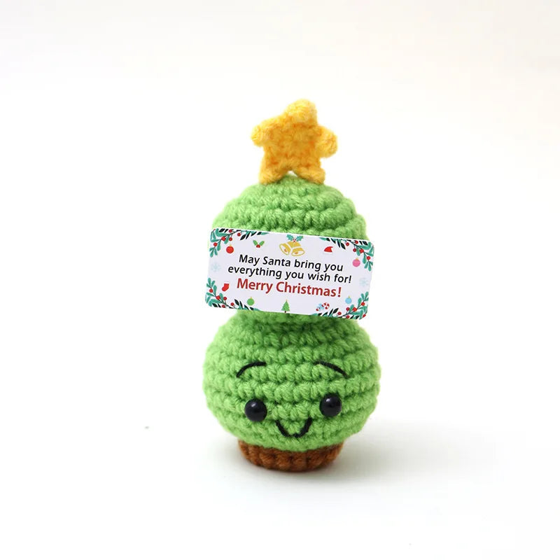 MAGGIE QUEEN Mini Handmade Christmas Tree Crochet Decor Merry Inspirational Cheer up Gifts for Sister Friends Mom Grandma Christmas Gifts