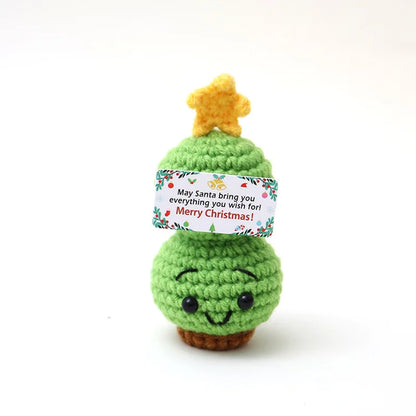 MAGGIE QUEEN Mini Handmade Christmas Tree Crochet Decor Merry Inspirational Cheer up Gifts for Sister Friends Mom Grandma Christmas Gifts