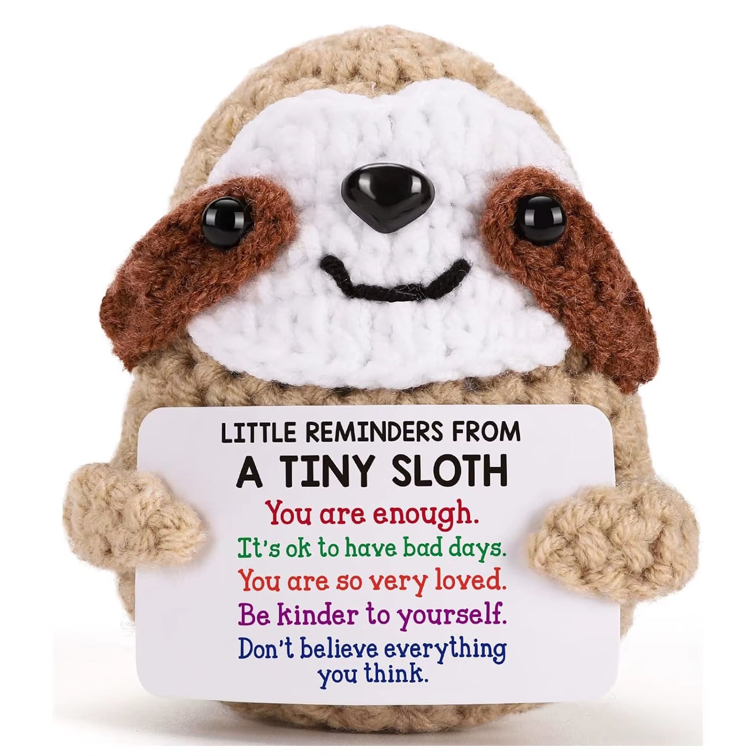 MAGGIE QUEEN Funny Handwoven Positive Energy Coffee Cup Support Emotional Home Room Decoration Plush Knitting Doll Birthday Christmas Gift