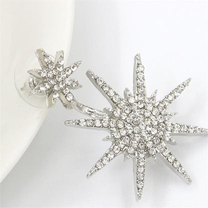 High Quality Fashion Diamond Back Hanging Snowflake Earrings