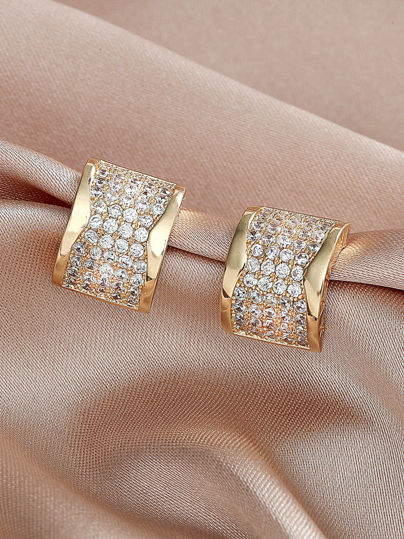 High Quality Fashion Rose Gold Jewelry Zircon Earrings