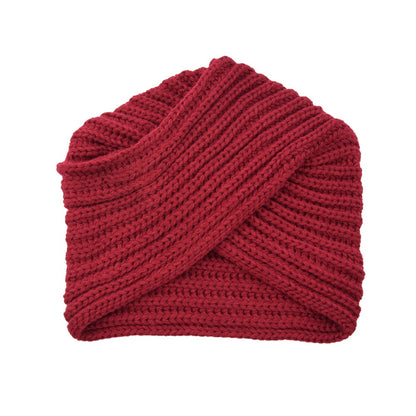 High Quality Fashion Woolen Knit Hat With Crossover Pullover