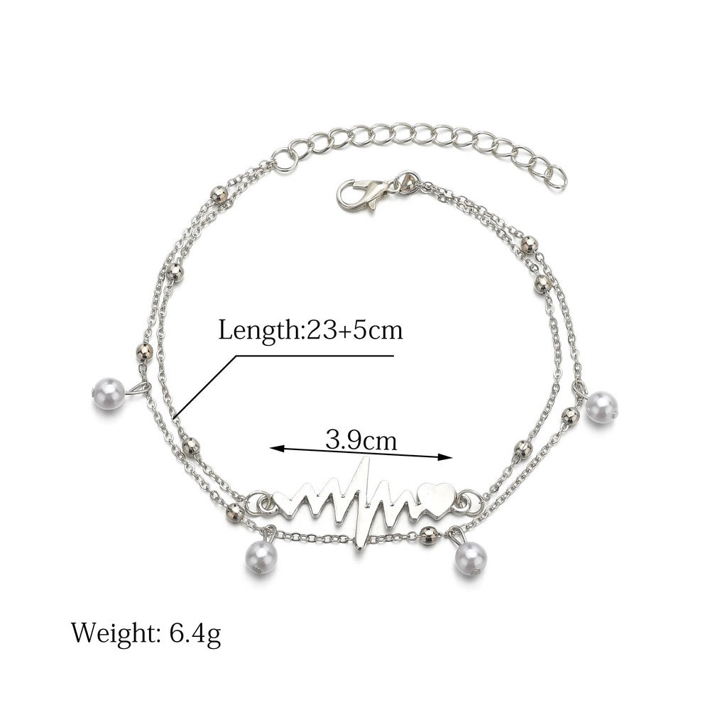 Two-Piece Popular Double-Layer Pearl Anklet