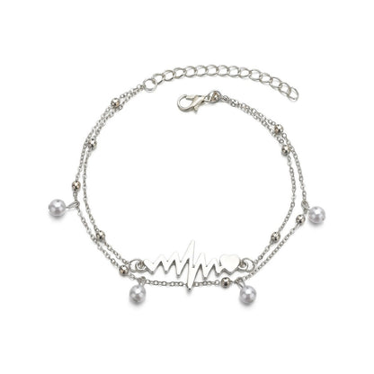 Two-Piece Popular Double-Layer Pearl Anklet