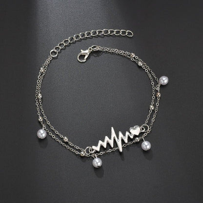 Two-Piece Popular Double-Layer Pearl Anklet