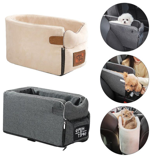 Dog Car Seat Pet Carrier Universal Armrest Box Nonslip Quilted Pet Car Carrier Bags For Small Dogs Outdoor Travel Pet Supplies