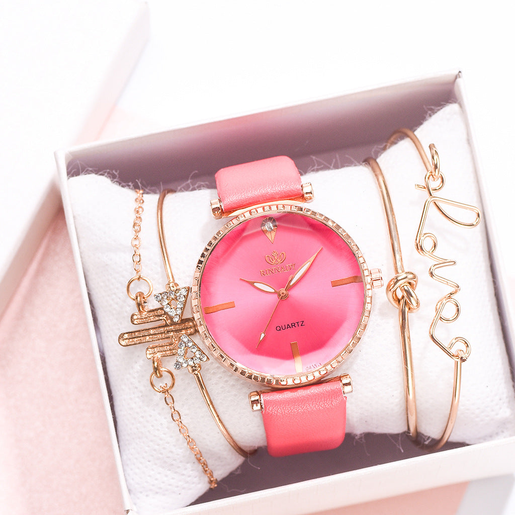 High Quality Fashion Classic quartz watch female watch bracelet combination set