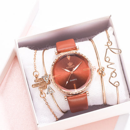 High Quality Fashion Classic quartz watch female watch bracelet combination set