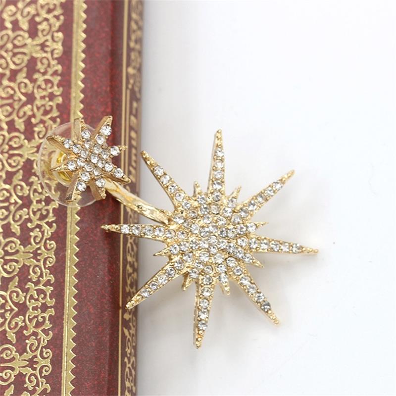 High Quality Fashion Diamond Back Hanging Snowflake Earrings