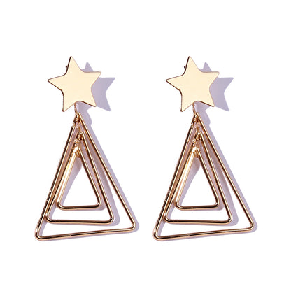 High Quality Fashion Geometric Earrings Personality Hollow Five-Pointed Star Earrings Women