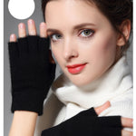 High Quality Fashion Woman Wool half finger gloves
