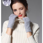 High Quality Fashion Woman Wool half finger gloves