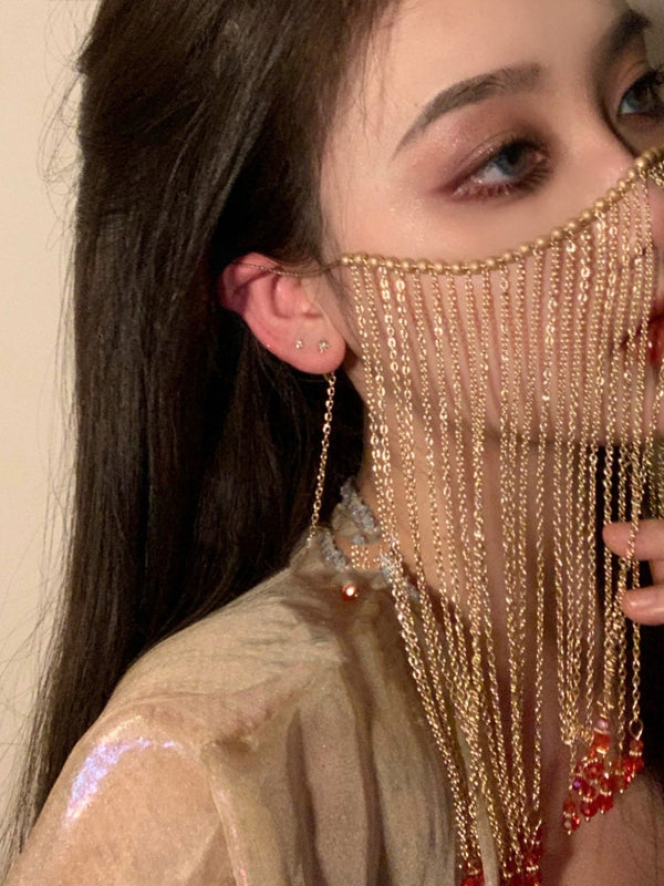 High Quality Fashion Ins Wind Retro Exotic Princess Temperament Pearl Drop Fringe Hair Accessory