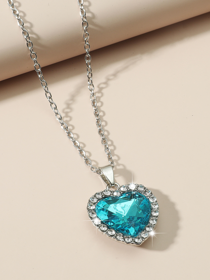 High Quality Fashion Heart shaped crystal Zircon Necklace