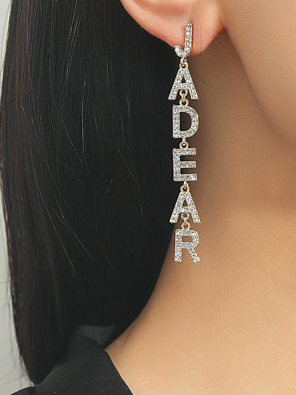 High Quality Fashion Tassel Letters Long Earrings