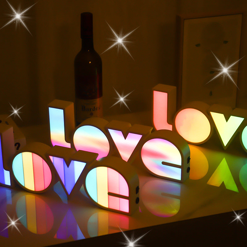 MaggieQueen Valentines Day Decor LED LOVE Light Valentines Day Gift For Girlfriend Bithday Wedding Party Decoration Romantic Wedding Decor