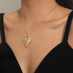 High Quality Fashion Heart shaped Gold Wing Necklace
