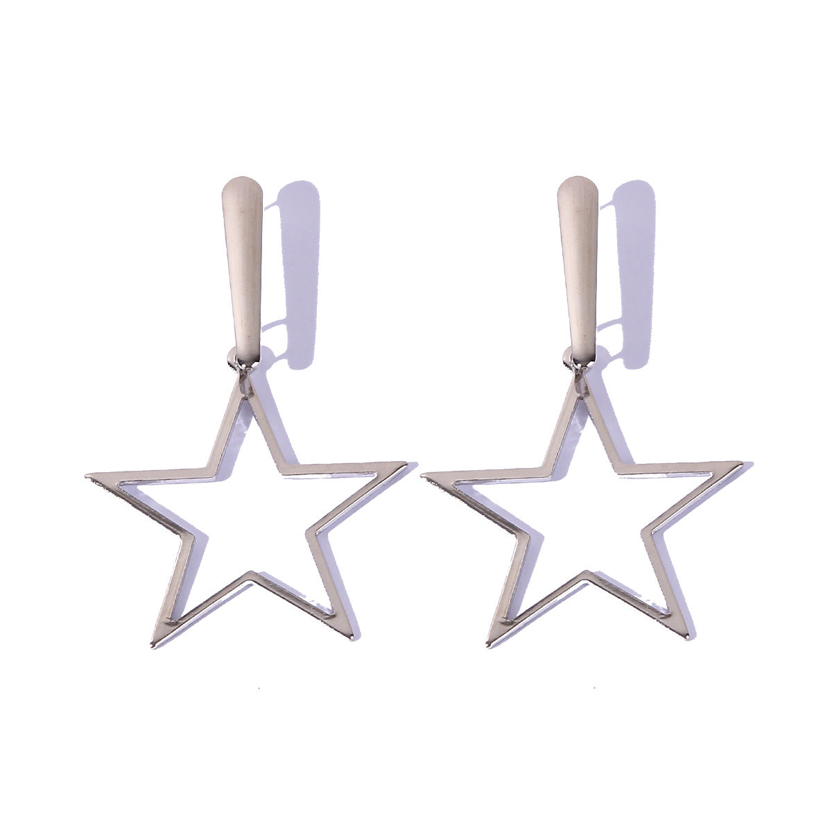 High Quality Fashion Five-Pointed Star Earrings Personality Simple Metal Earrings Women