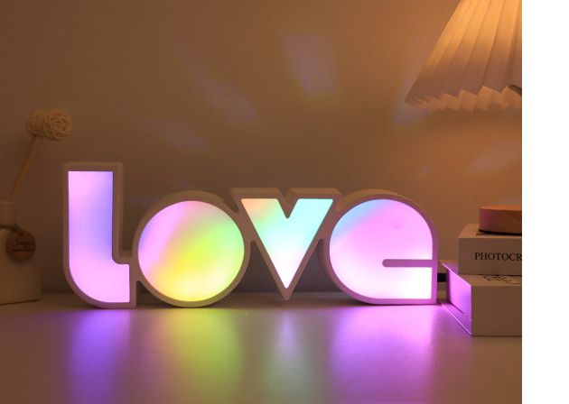 MaggieQueen Valentines Day Decor LED LOVE Light Valentines Day Gift For Girlfriend Bithday Wedding Party Decoration Romantic Wedding Decor