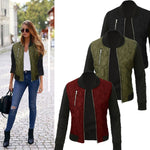 High Quality Hot sale autumn and winter new solid color fashion zipped cotton jacket women Coat