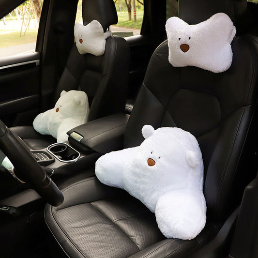 Vehicle Car Head Restraint Neck Protector Plush Cartoon