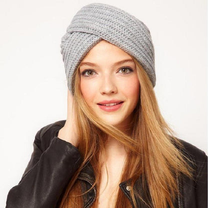 High Quality Fashion Woolen Knit Hat With Crossover Pullover