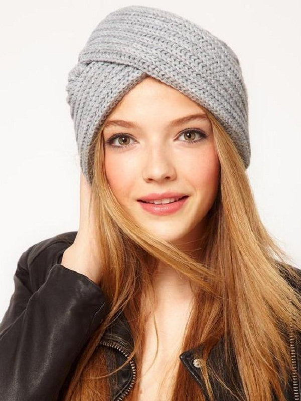 High Quality Fashion Woolen Knit Hat With Crossover Pullover
