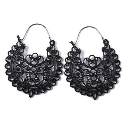 High Quality Fashion Metal alloy hollow carved earrings
