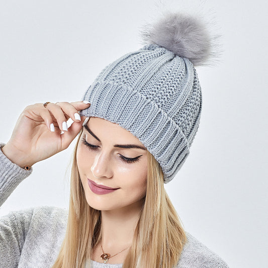 High Quality Fashion Knitted Hat Loose And Warm Cross-border Woolen Hat Ladies