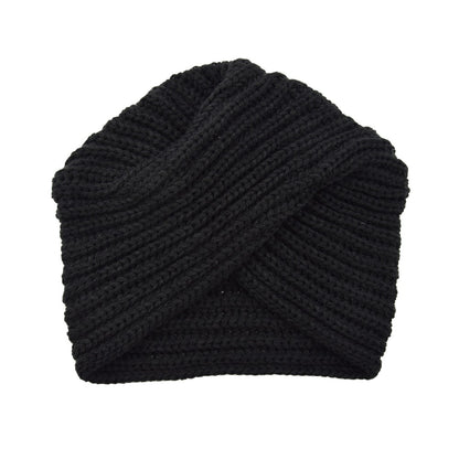 High Quality Fashion Woolen Knit Hat With Crossover Pullover