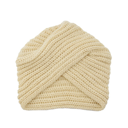 High Quality Fashion Woolen Knit Hat With Crossover Pullover