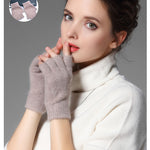 High Quality Fashion Woman Wool half finger gloves