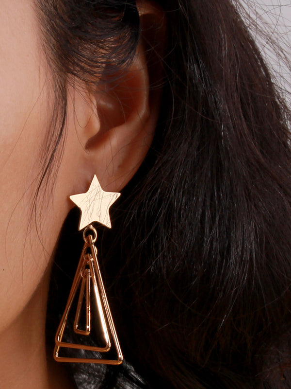 High Quality Fashion Geometric Earrings Personality Hollow Five-Pointed Star Earrings Women