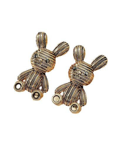 High Quality Fashion woman Love Metal Bunny Stud Earrings