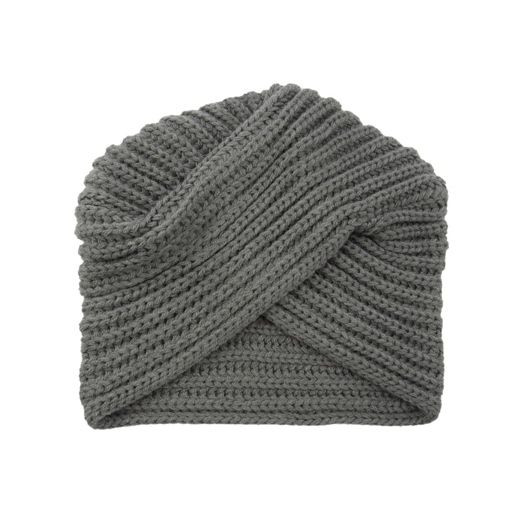 High Quality Fashion Woolen Knit Hat With Crossover Pullover