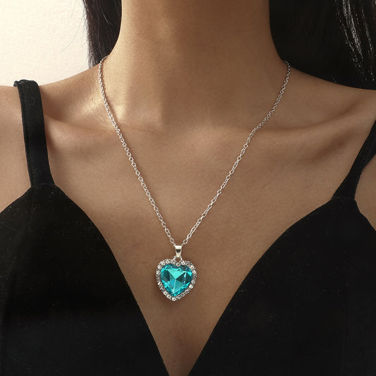 High Quality Fashion Heart shaped crystal Zircon Necklace