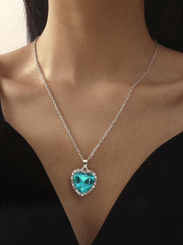 High Quality Fashion Heart shaped crystal Zircon Necklace