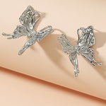 High Quality Fashion Vintage Mori Temperament Lady Butterfly Metallic Earrings