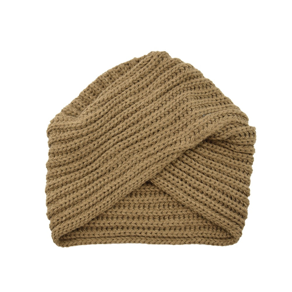 High Quality Fashion Woolen Knit Hat With Crossover Pullover