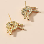 High Quality Fashion Personalized Rope Twisted Knotted Metal Earrings
