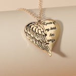 High Quality Fashion Heart shaped Gold Wing Necklace