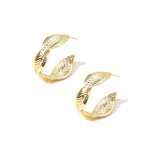High Quality Fashion Twisted Leaf Earrings Exaggerated Golden Big Earrings