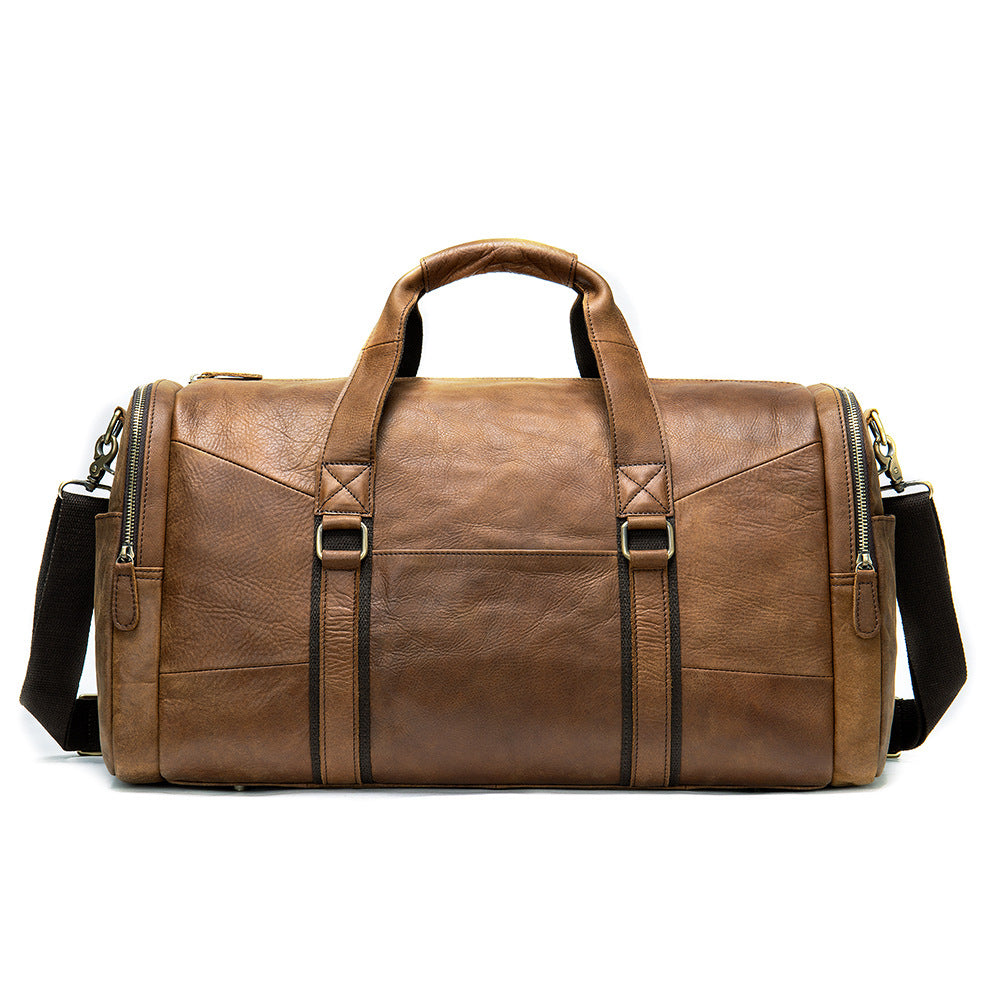 High Quality Genuine Leather Men's Business Travel Handbag Top Layer Cowhide One-shoulder Travel Bag Duffel Bag