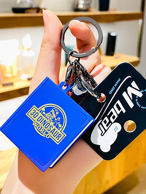 3D Pop-up Book Animal Car Keychain