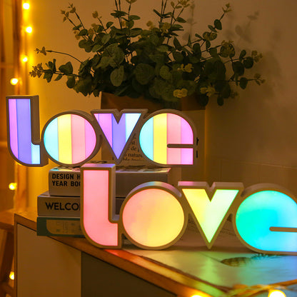 MaggieQueen Valentines Day Decor LED LOVE Light Valentines Day Gift For Girlfriend Bithday Wedding Party Decoration Romantic Wedding Decor